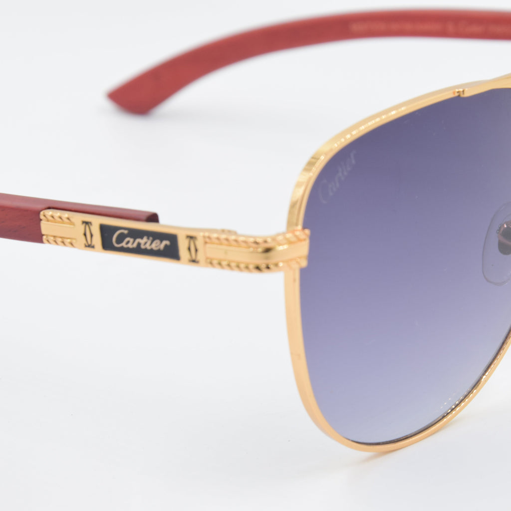 SOLAIRE : CARTIER CT0858 CAT.3 NOIR-GOLD (BRAS EN BOIS)