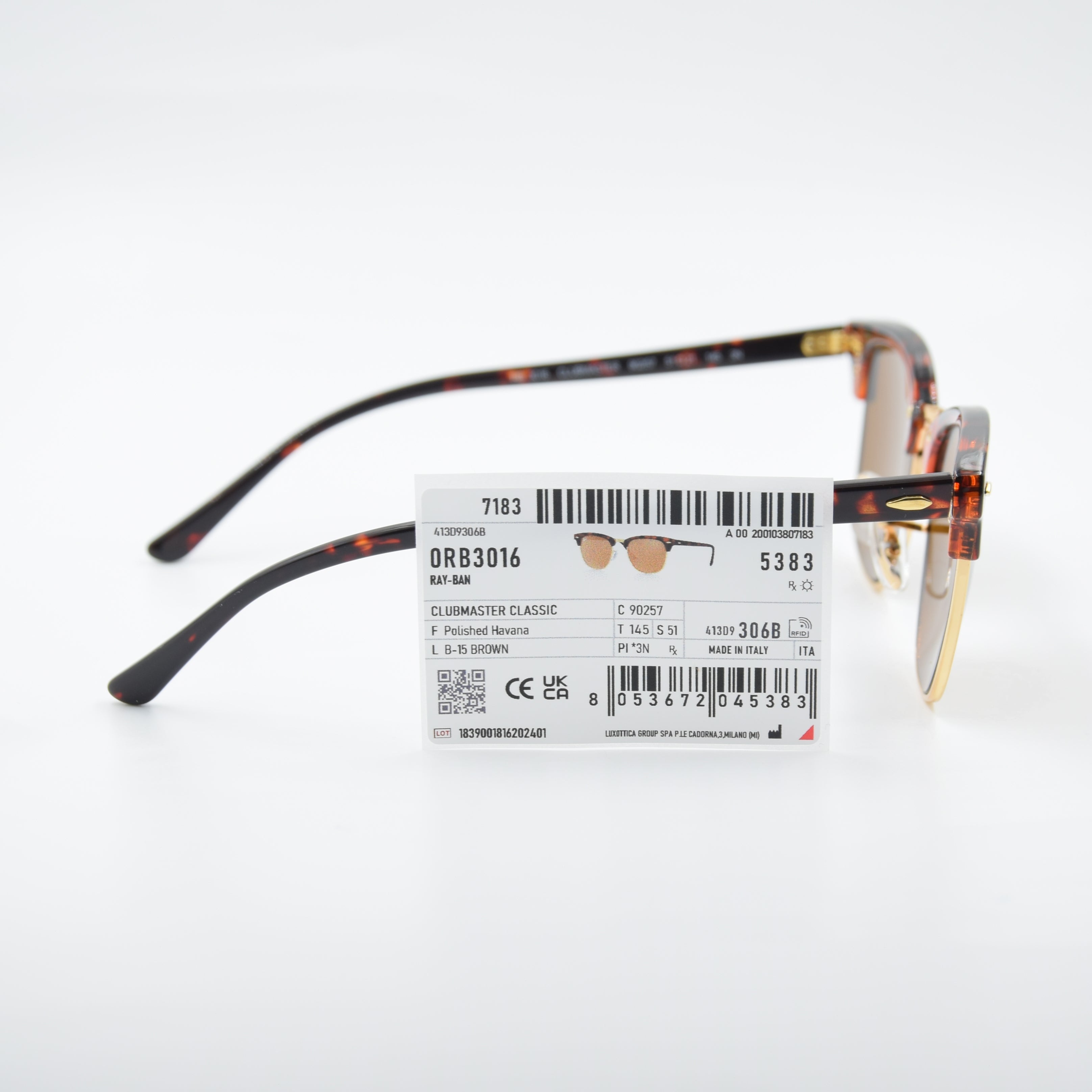 SOLAIRE :RAY-BAN CLUBMASTER RB3016 902/57