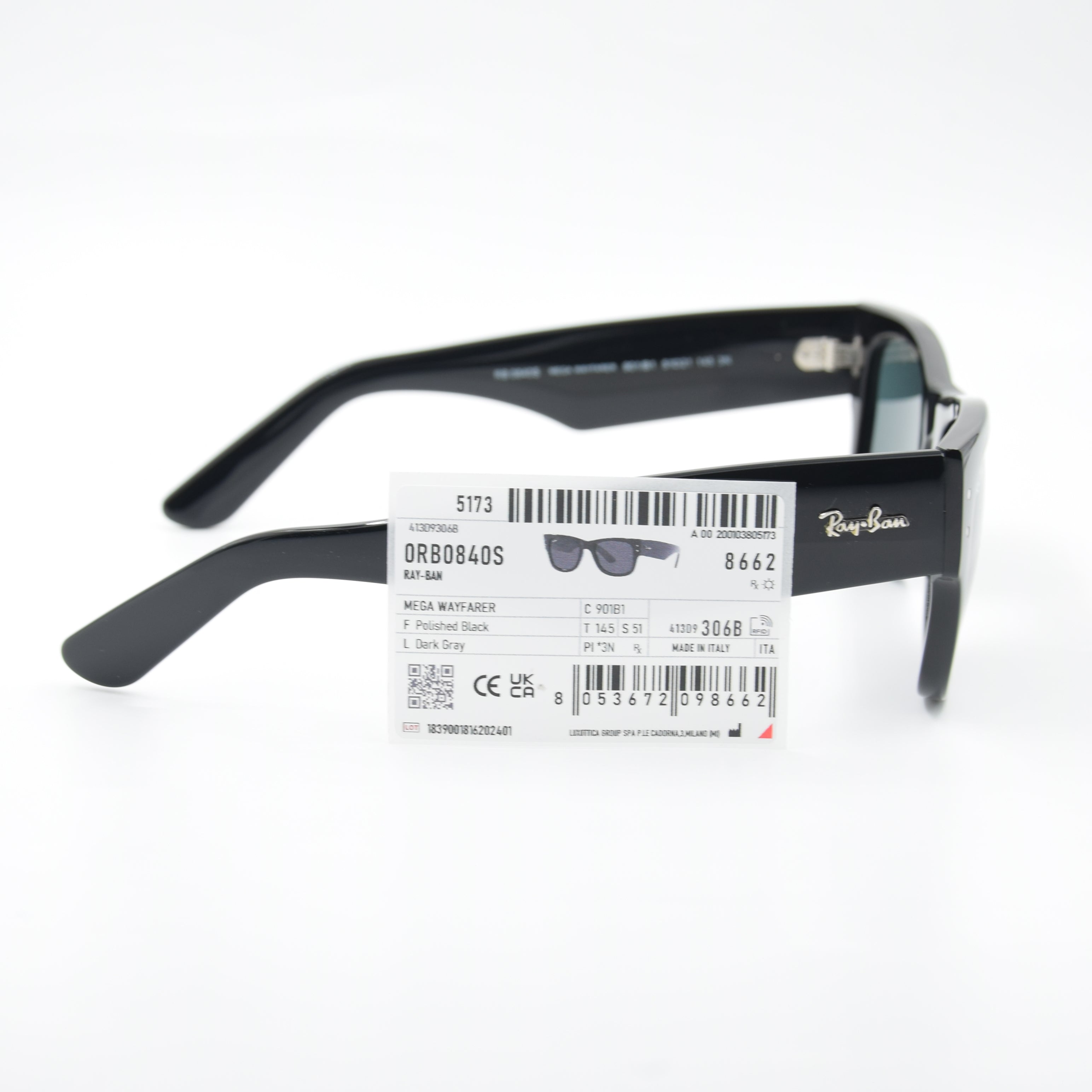 SOLAIRE :RAY-BAN RB0840S MEGA WAYFAER 901/B1