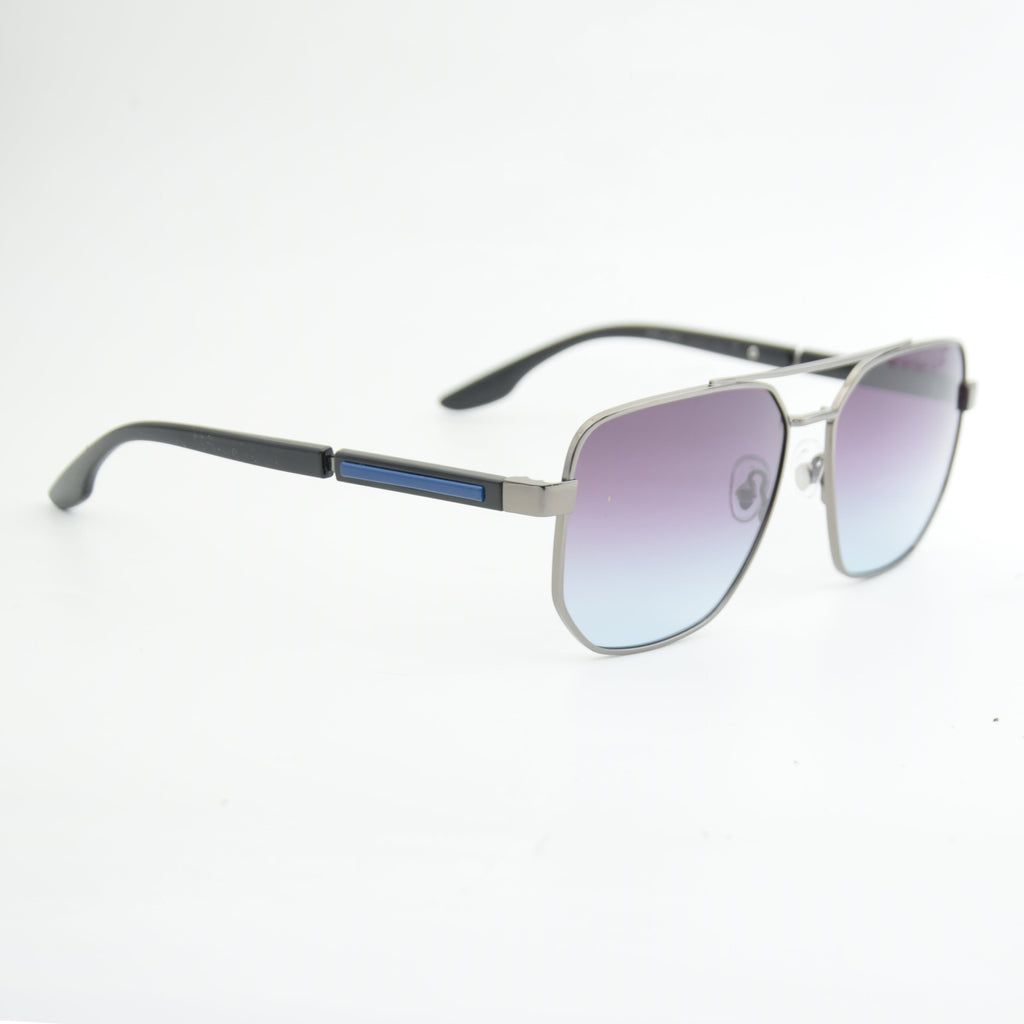 SOLAIRE : PRADA PS2125 SILVER/BLEU ( POLARISÉ )